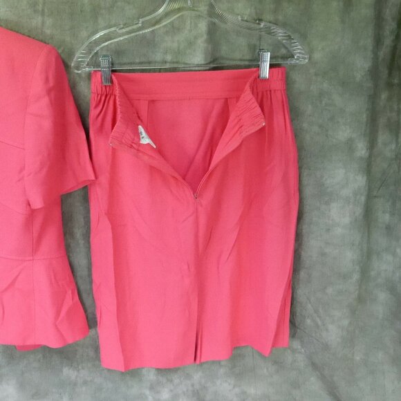 EUC Lois Snyder for Dani Max Solid Hot Pink Suit Vintage Size 10  S-8793 - Picture 6 of 8